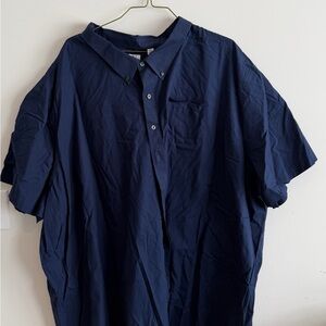Men's Navy Short-Sleeve Button-Down Shirt Big and Tall 7XL